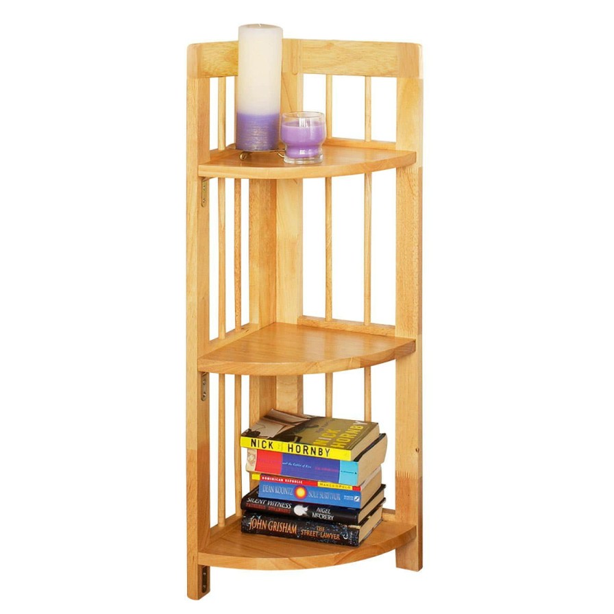 FURNITURE Premier Storage | 3 Tier Natural Box Frame Corner Unit