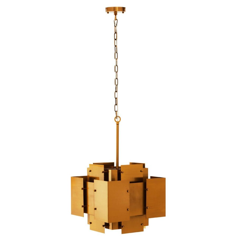 Accessories Fifty Five South Ceiling Lights | Karlo Metal Brass Finish Pendant Light With Four Bulbs