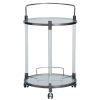 FURNITURE Fifty Five South Bar Carts and Trolleys | Oria White Glass Bar Trolley