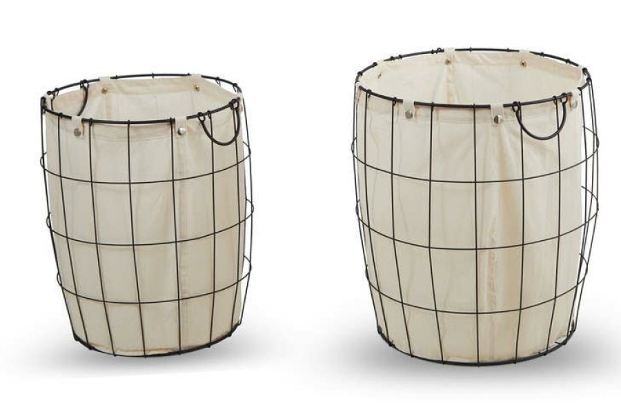 Bathe and Utility Premier Boxes, Bags and Baskets | Harga Set Of Two Matte Black Laundry Baskets