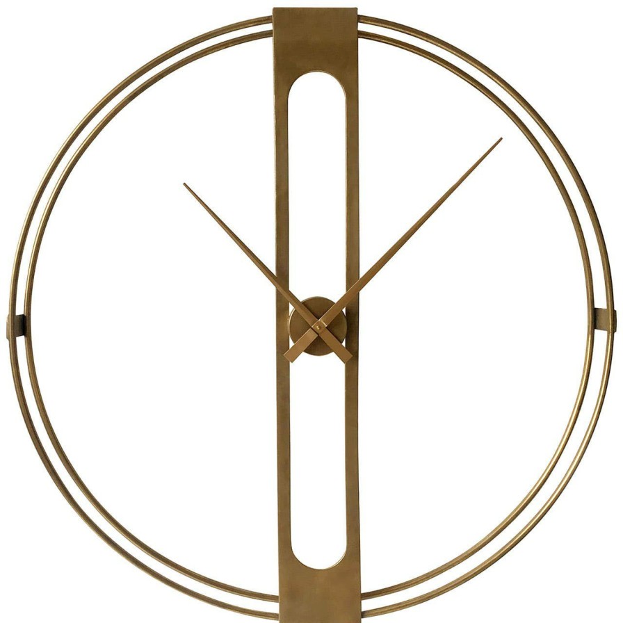 Accessories Fifty Five South Wall Clocks | Beauly Gold Finish Dual Ring Wall Clock