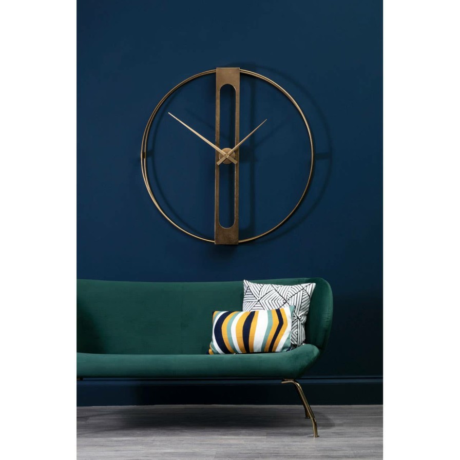 Accessories Fifty Five South Wall Clocks | Beauly Gold Finish Dual Ring Wall Clock