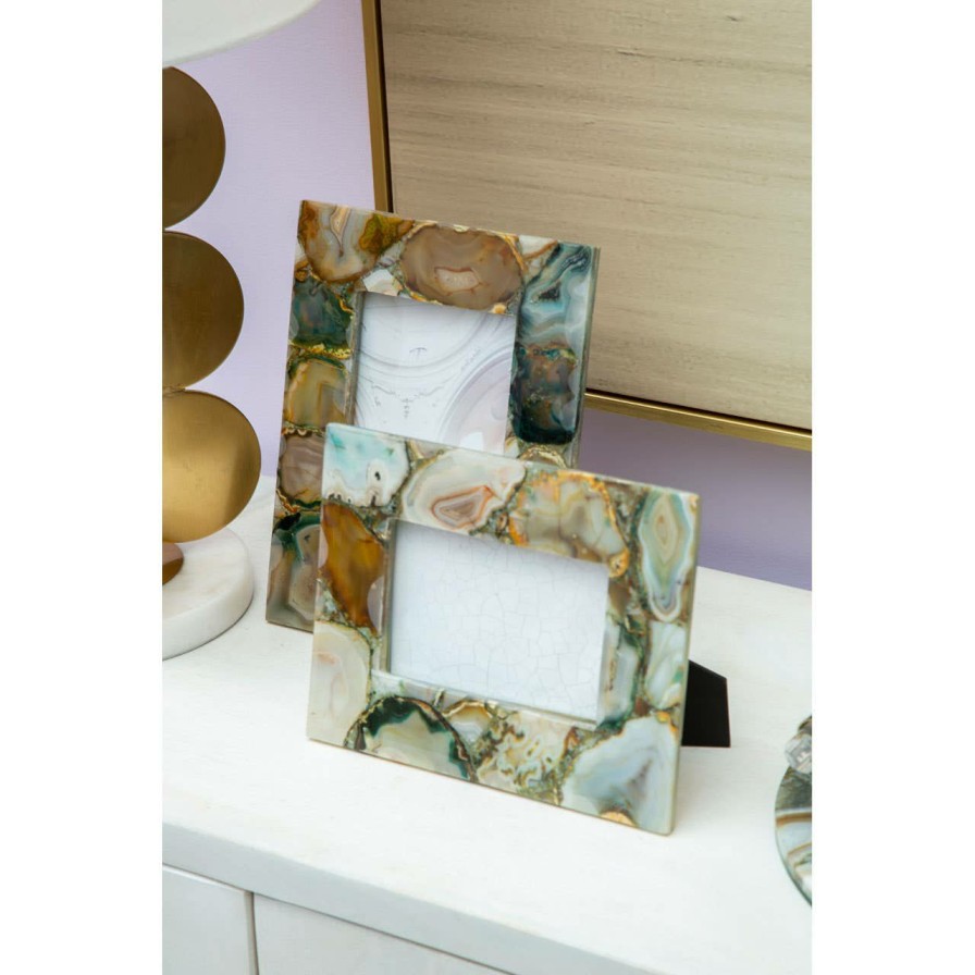 Accessories Fifty Five South Photo Frames | Bowerbird Large Green Agate Photo Frame