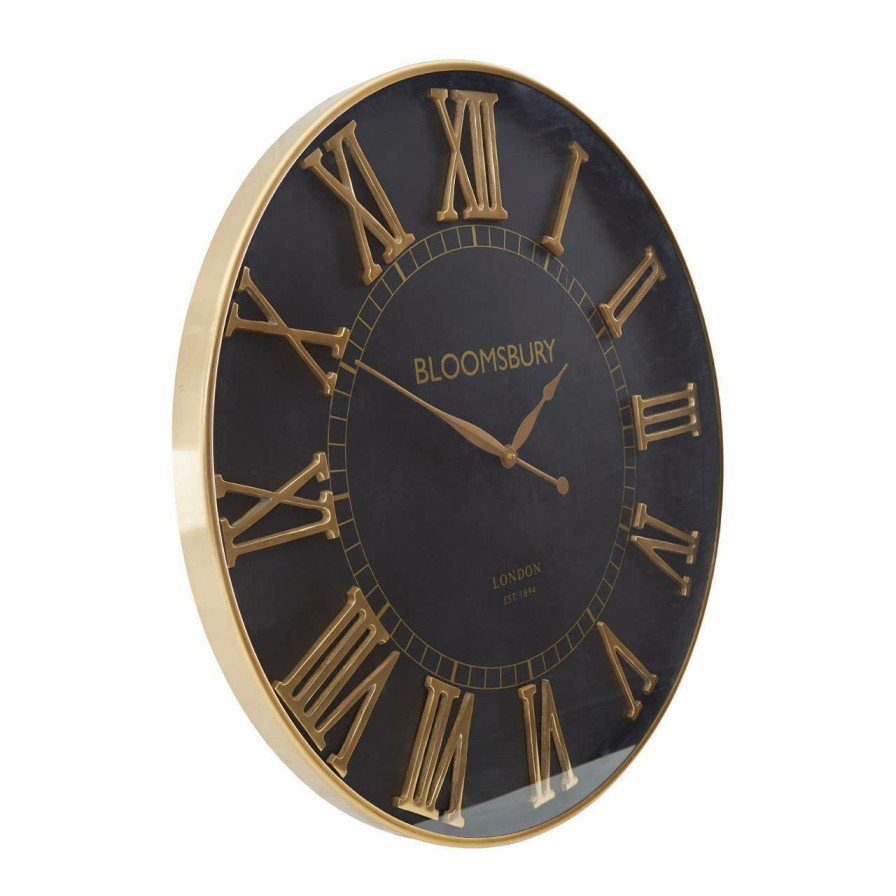 Accessories Fifty Five South Wall Clocks | Mateo Large Black Wall Clock