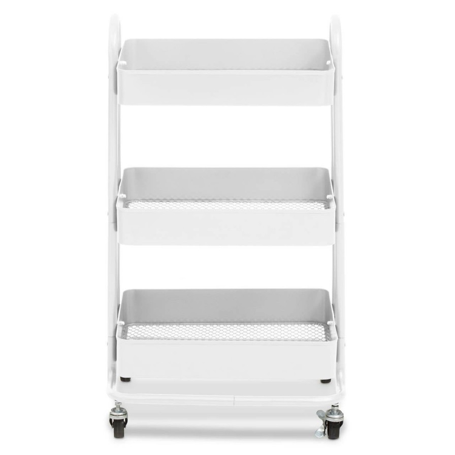 FURNITURE Premier Bar Carts and Trolleys | Acero Three Tier White Trolley