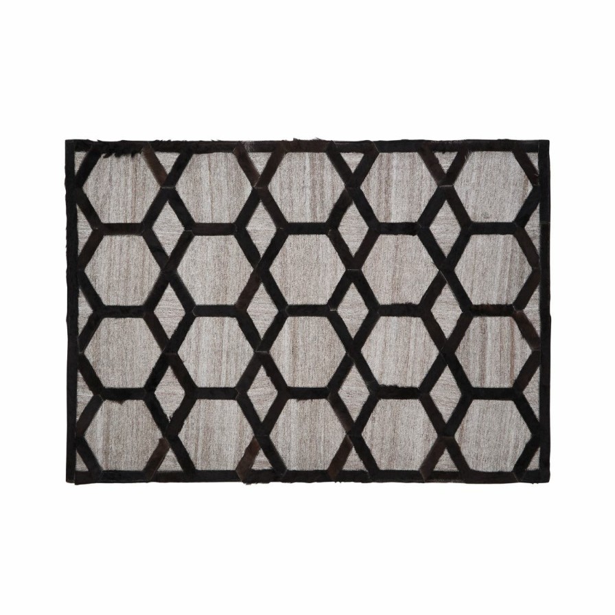 Accessories Fifty Five South Rugs | Safira Small Black Patchwork Rug