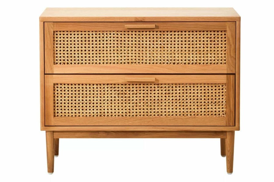 FURNITURE Fifty Five South Chest of Drawers | Lyon Rattan And Oak Wood Two Drawer Chest