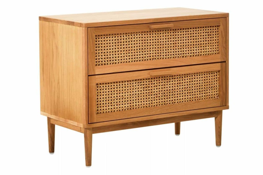 FURNITURE Fifty Five South Chest of Drawers | Lyon Rattan And Oak Wood Two Drawer Chest