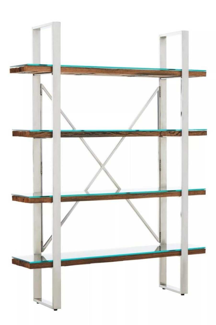 FURNITURE Fifty Five South Storage | Kerala Natural Wood Four Tier Shelf Unit