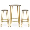 FURNITURE Premier Bar Tables | District 3Pc Gold Finish Bar Table Stool Set