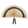 Kitchen and Dining Fifty Five South Place Settings | Balta Large Natural Black Bamboo Fan