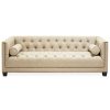 FURNITURE Fifty Five South Seating | Surina Three Seat Stone Fabric Sofa