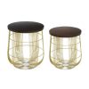 FURNITURE Premier Side Tables | Agra Set Of 2 Brass Finish Side Tables