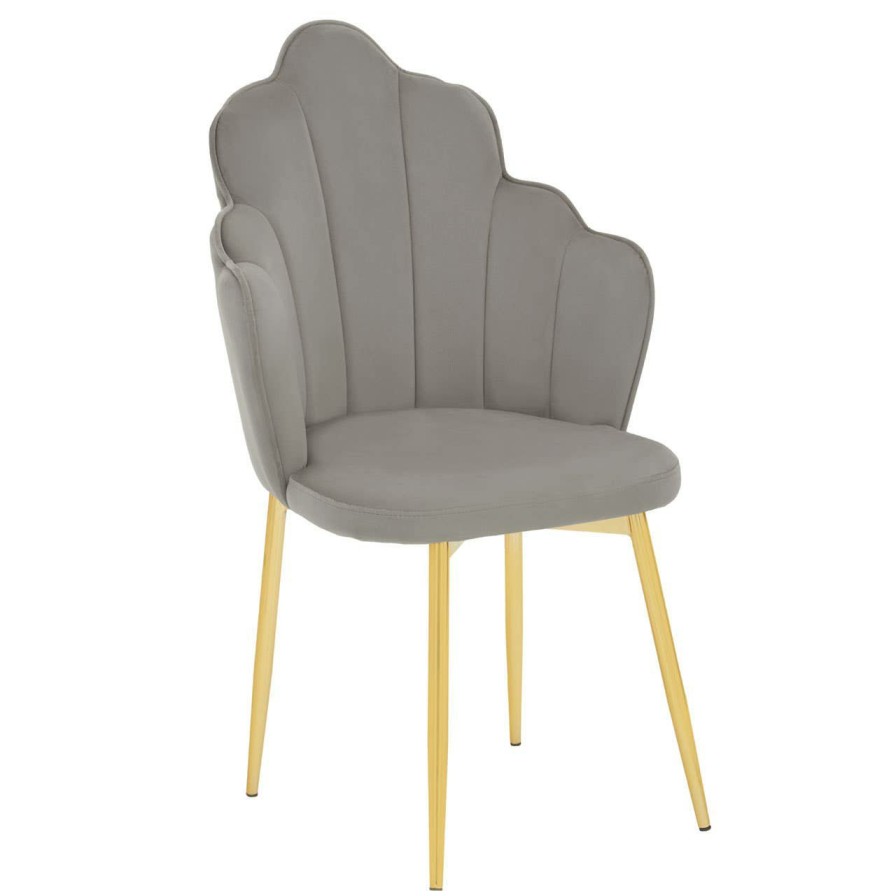 FURNITURE Premier Seating | Tian Grey Velvet Dining Chair