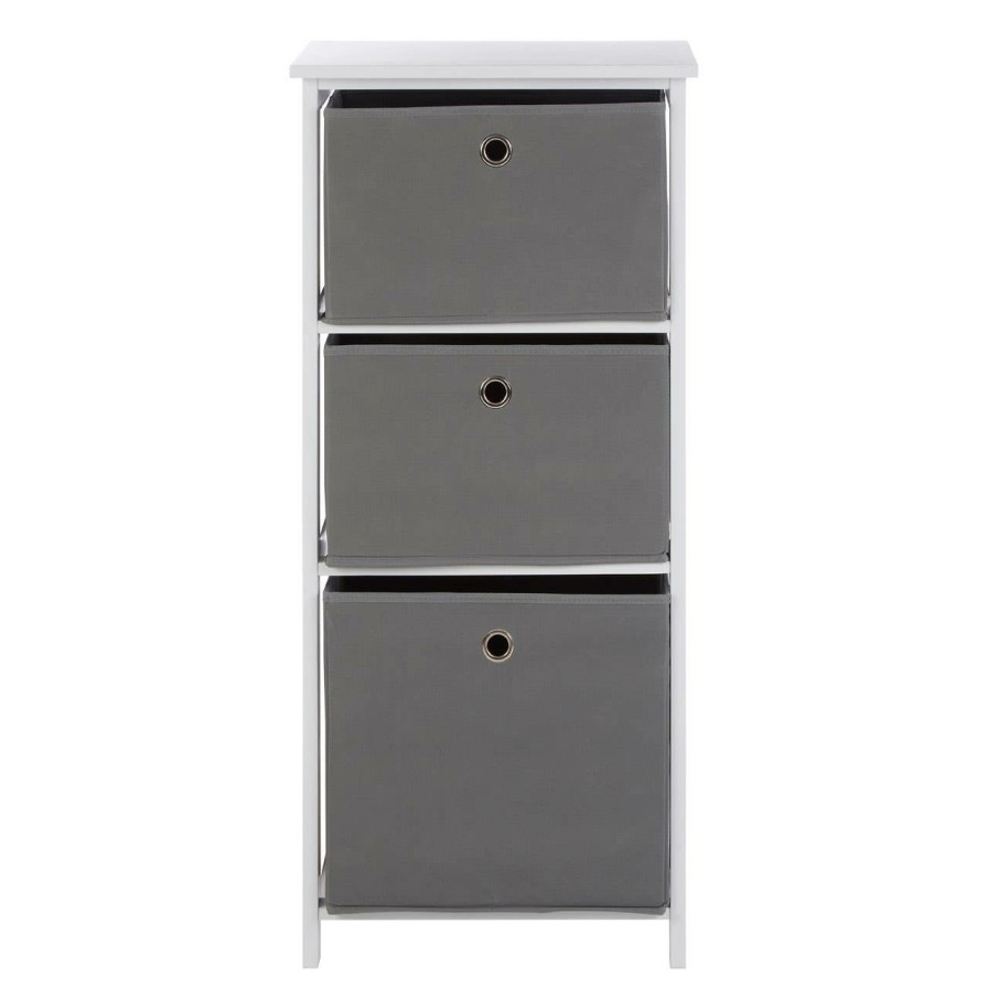 FURNITURE Premier Storage | Lindo 3 Grey Fabric Drawers Cabinet