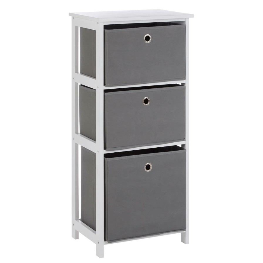 FURNITURE Premier Storage | Lindo 3 Grey Fabric Drawers Cabinet