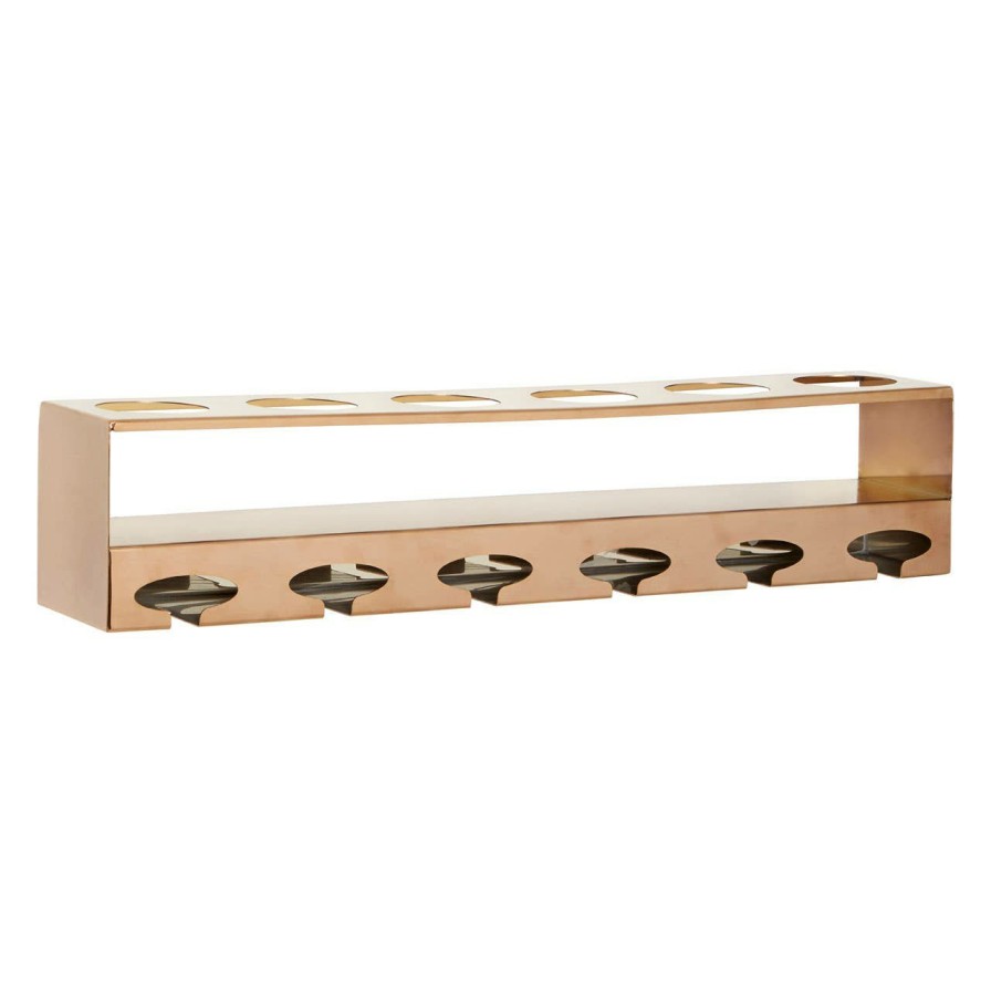 Kitchen and Dining Fifty Five South Wine Racks | Novo 6 Bottle Rose Gold Finish Wine Rack