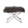 FURNITURE Fifty Five South Seating | Anafi Grey Sheepskin Stool