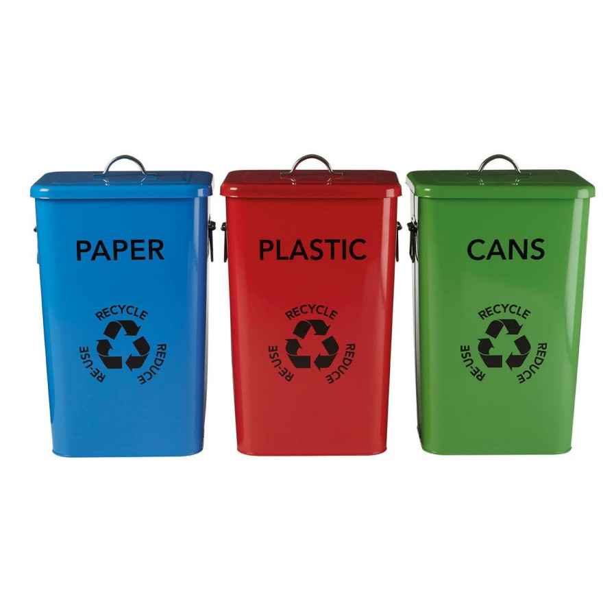 Bathe and Utility Premier Bins and Recycling | Ari Set Of 3 Recycle Logo Bins