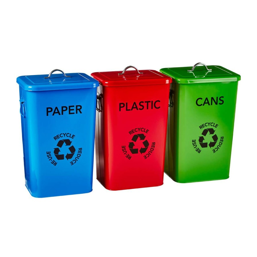 Bathe and Utility Premier Bins and Recycling | Ari Set Of 3 Recycle Logo Bins