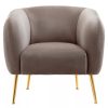 FURNITURE Fifty Five South Armchairs | Yasmeen Dark Beige Velvet Armchair