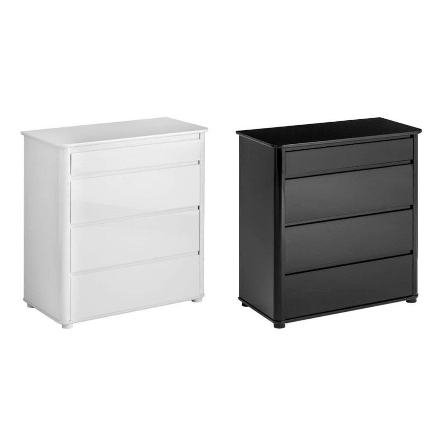 FURNITURE Premier Chest of Drawers | Moritz Black High Gloss 4 Drawer Chest