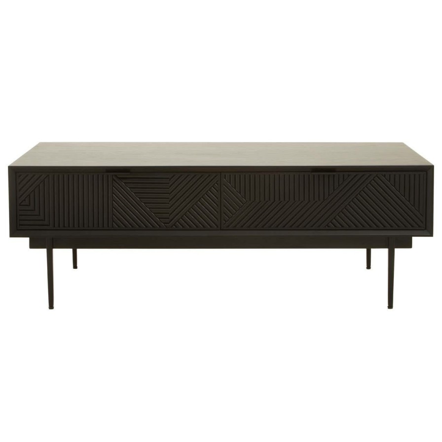 FURNITURE Fifty Five South Coffee Tables | Jakara Black Finish Wooden Coffee Table