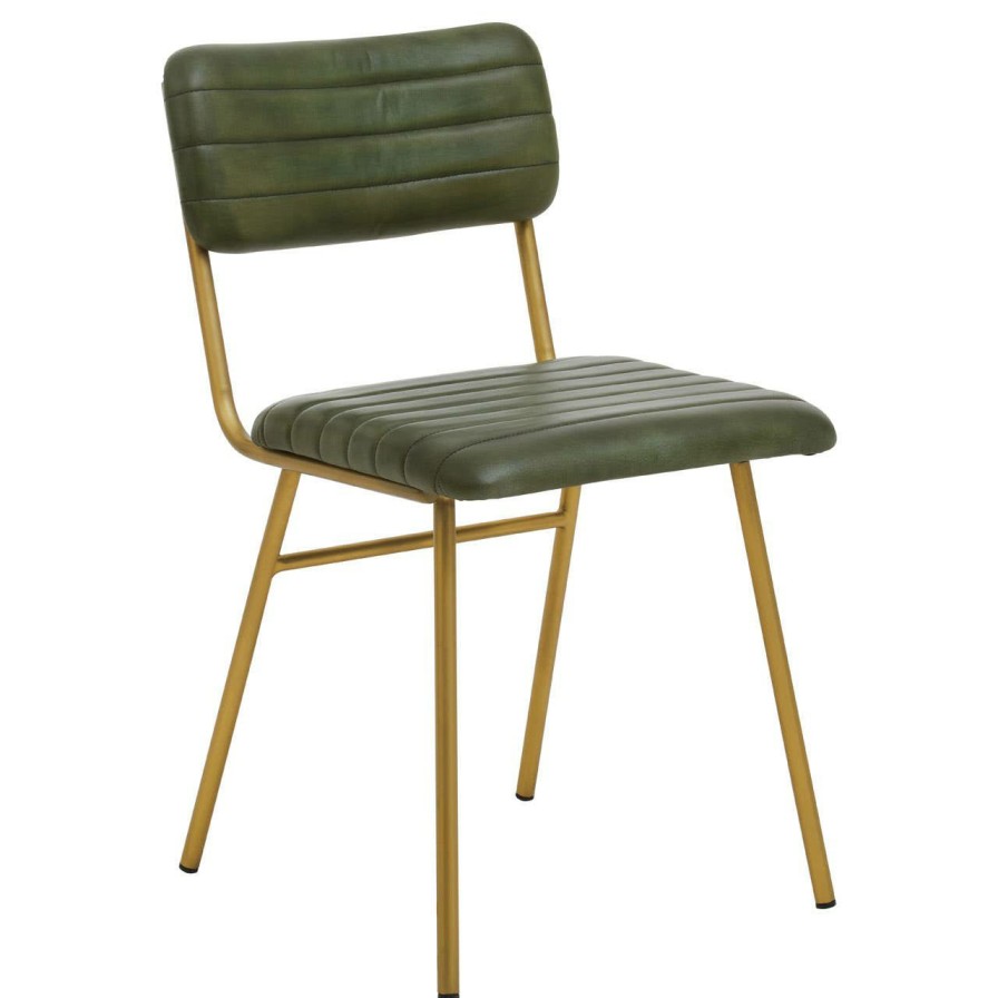 FURNITURE Fifty Five South Dining Chairs | Buffalo Green Leather Dining Chair