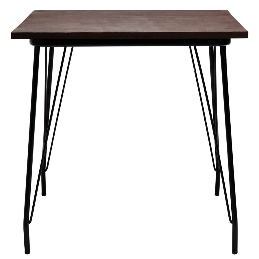 FURNITURE Premier Side Tables | District Black Metal And Elm Wood Table