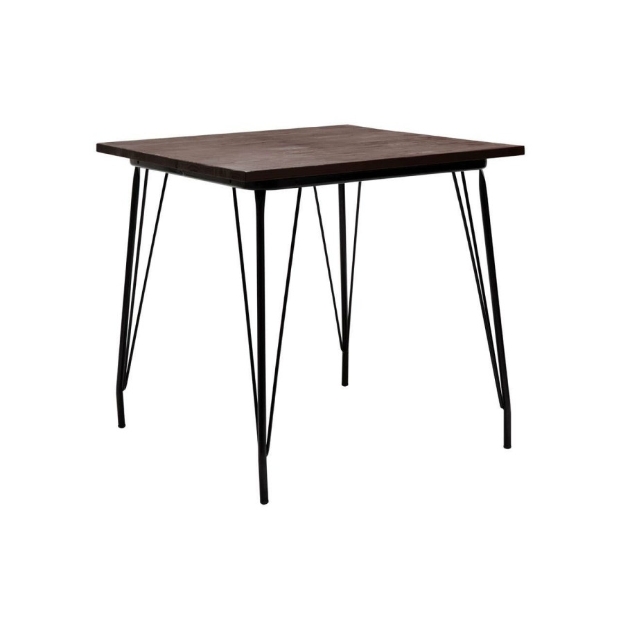 FURNITURE Premier Side Tables | District Black Metal And Elm Wood Table