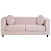 FURNITURE Premier Seating | Farah 3 Seat Pink Velvet Sofa