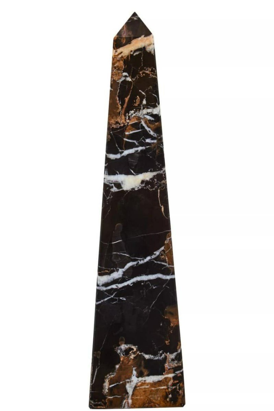 Accessories Fifty Five South Sculptures and Ornaments | Salmo Large Black Marble Obelisk