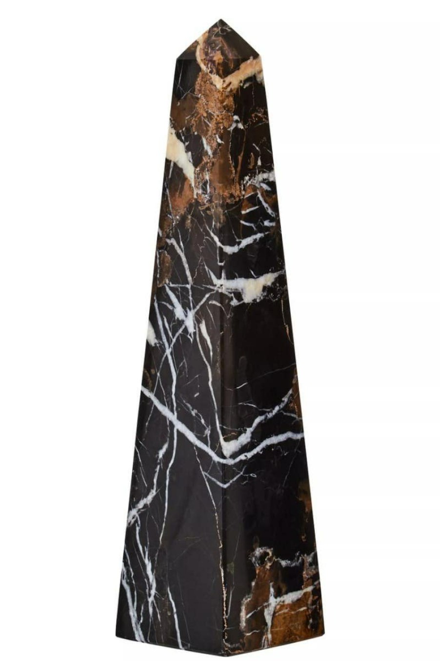 Accessories Fifty Five South Sculptures and Ornaments | Salmo Large Black Marble Obelisk