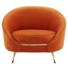 FURNITURE Fifty Five South Seating | Manhattan Orange Velvet Armchair