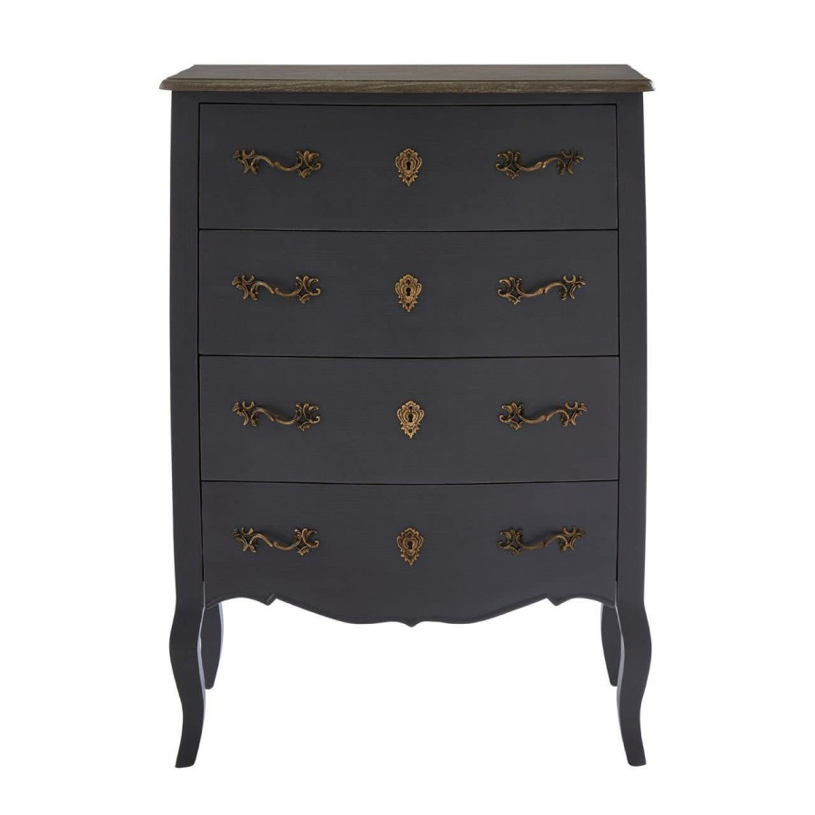 FURNITURE Fifty Five South Storage | Loire 4 Drawer Dark Grey Chest