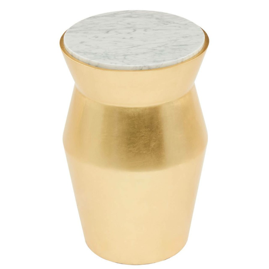 FURNITURE Fifty Five South Side Tables | Lino Large Gold Drum Side Table