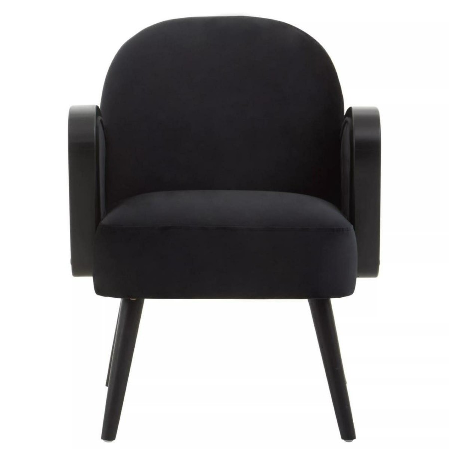 FURNITURE Fifty Five South Armchairs | Hala Black Velvet Armchair