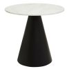 FURNITURE Fifty Five South Dining Tables | Azalea Round White Marble Top Dining Table