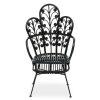 FURNITURE Fifty Five South Seating | Java Black Natural Rattan Scalloped Back Chair