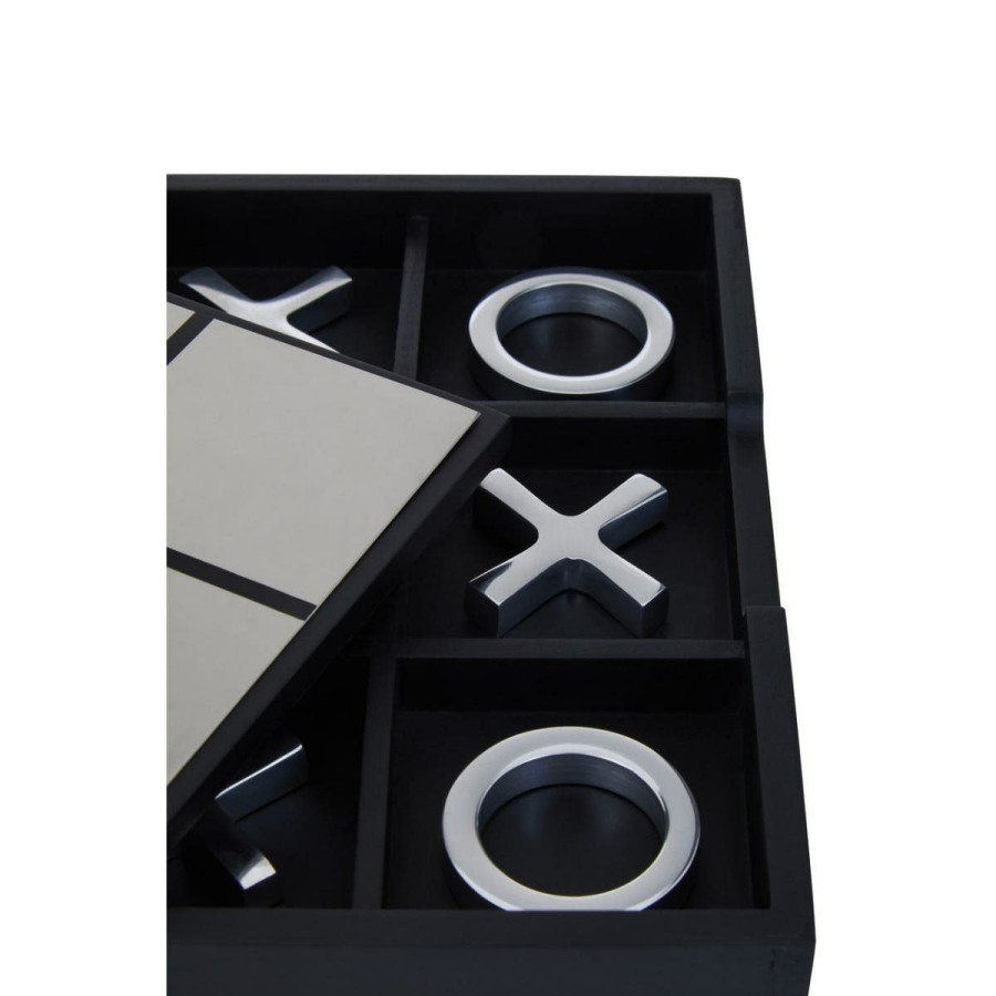 Accessories Fifty Five South Games | Churchill Black And Silver Noughts And Crosses