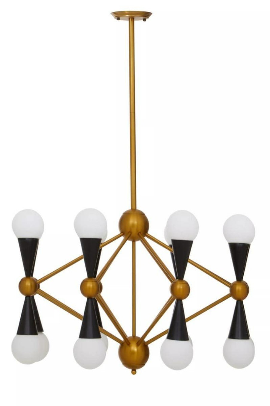 Accessories Fifty Five South Ceiling Lights | Okra Brass And Black Metal Pendant Light