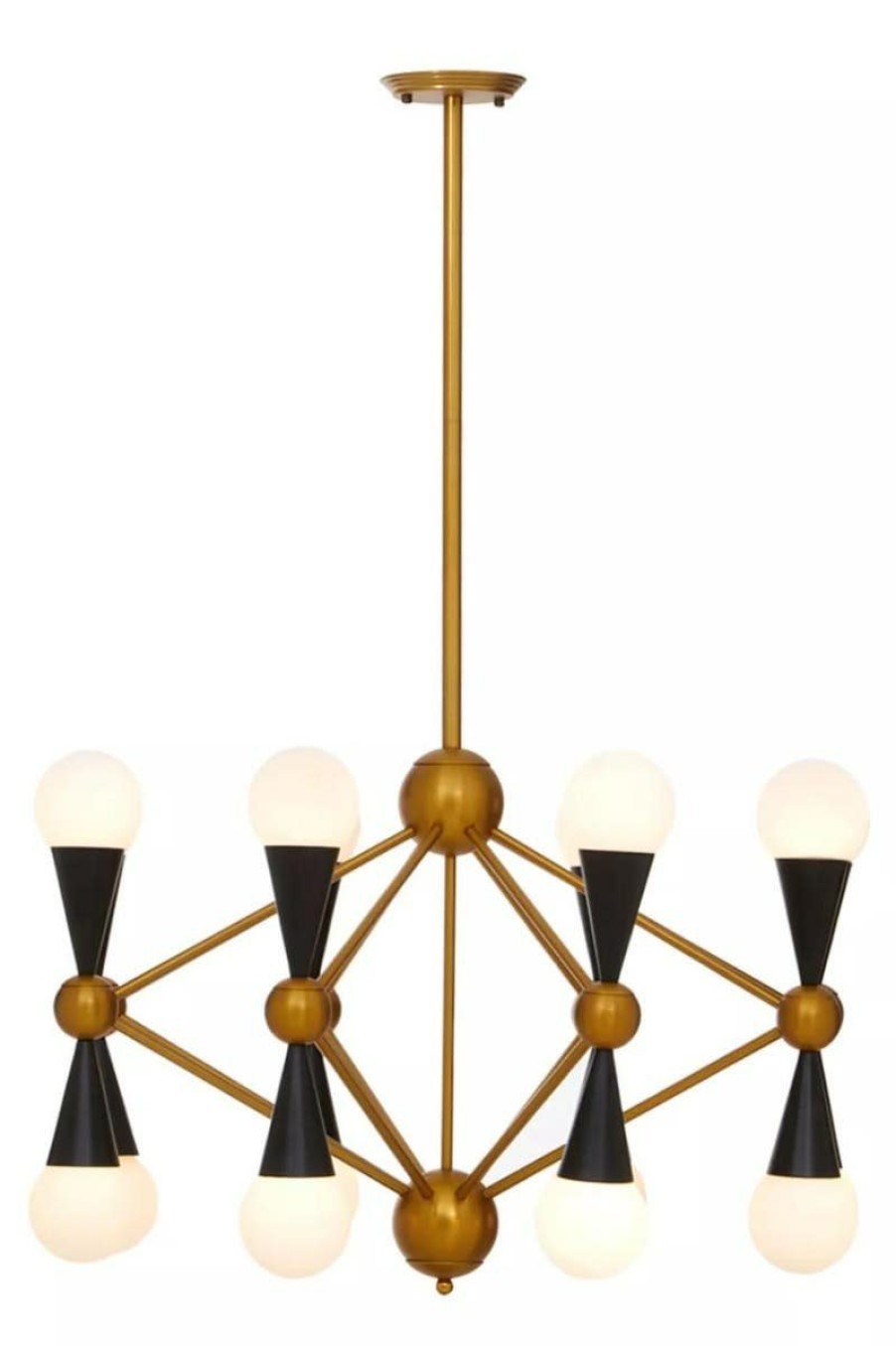 Accessories Fifty Five South Ceiling Lights | Okra Brass And Black Metal Pendant Light