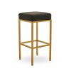 FURNITURE Premier Bar Seating | Baina Black Pu And Gold Finish Bar Stool