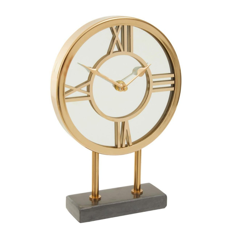 Accessories Fifty Five South Mantel Clocks | Mateo Black Marble Base Clock