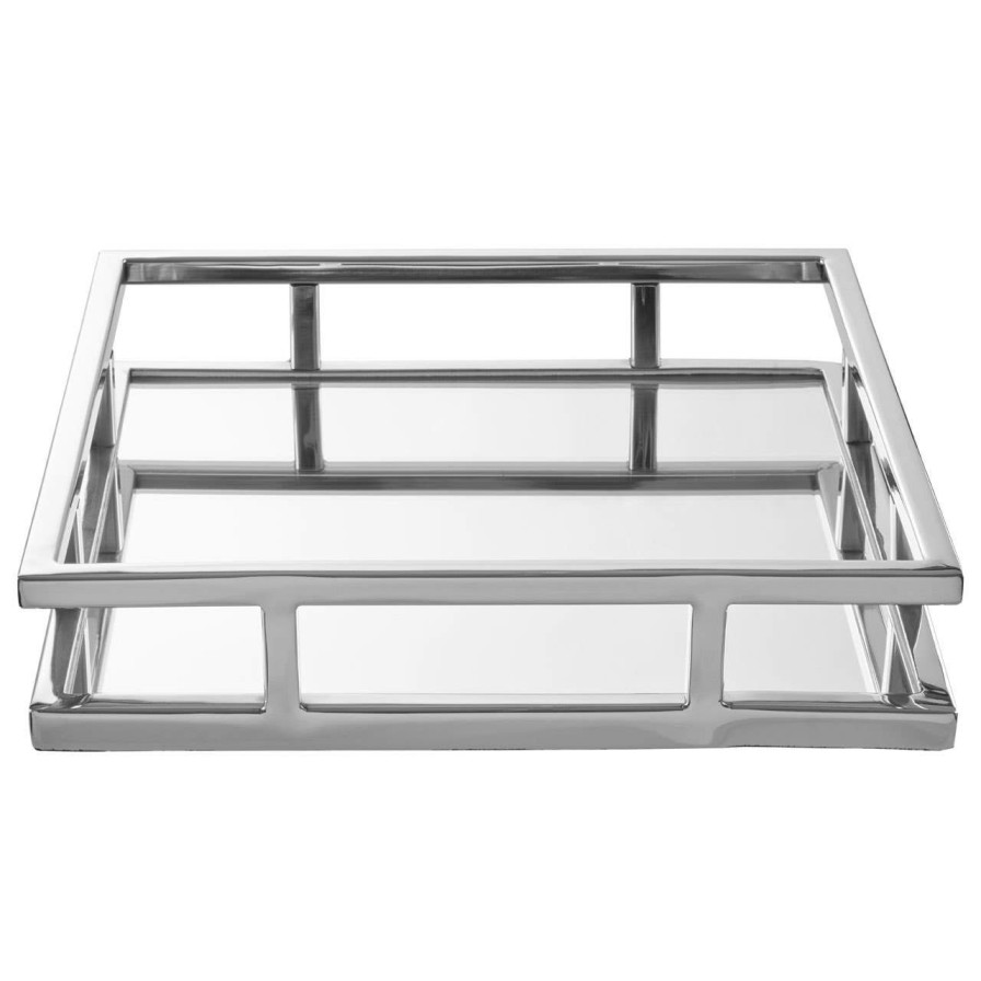 Accessories Fifty Five South Trays and Coasters | Cruzar Silver Square Tray