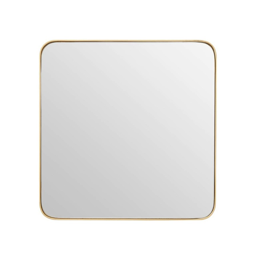 Bathe and Utility Fifty Five South Mirrors | Medium Gold Finish Square Wall Mirror