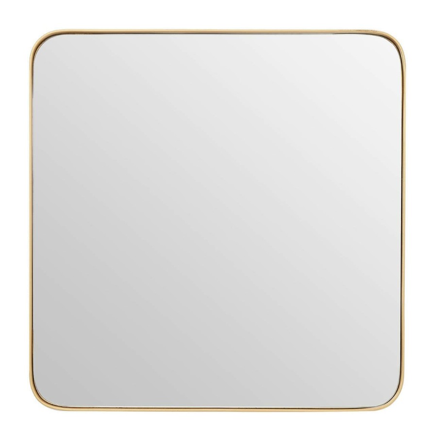 Bathe and Utility Fifty Five South Mirrors | Medium Gold Finish Square Wall Mirror