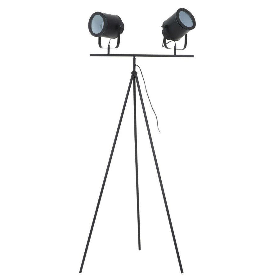 Accessories Premier Floor Lamps | Stockholm Two Spotlight Matte Black Tripod