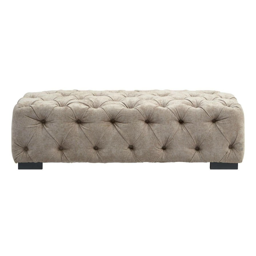 FURNITURE Fifty Five South Footstools | Fenton Natural Fabric Footstool