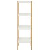 FURNITURE Premier Storage | Nostra Four Tiered White And Natural Shelf Unit